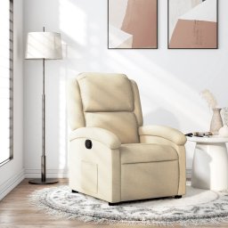 Fotoliu rabatabil, crem, material textil GartenMobel Dekor