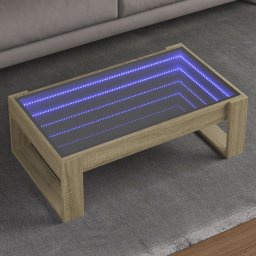 Masuta de cafea cu LED infinity, stejar sonoma, 90x53x30 cm GartenMobel Dekor