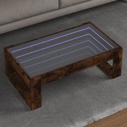 Masuta de cafea cu LED infinity, stejar fumuriu, 90x53x30 cm GartenMobel Dekor