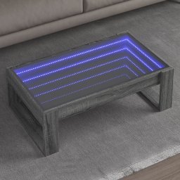 Masuta de cafea cu LED infinity, gri sonoma, 90x53x30 cm GartenMobel Dekor