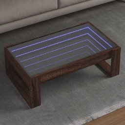 Masuta de cafea cu LED infinity, stejar maro, 90x53x30 cm GartenMobel Dekor