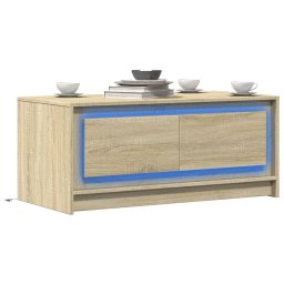 Masuta de cafea cu lumini LED, stejar sonoma, lemn prelucrat GartenMobel Dekor