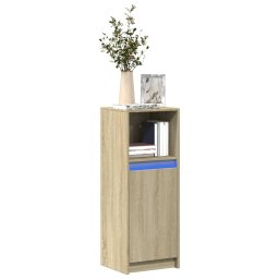 Dulap cu LED, stejar sonoma, 38x34x100 cm, lemn prelucrat GartenMobel Dekor