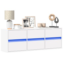 Comoda TV de perete cu lumini LED, alb, 130x31x45 cm GartenMobel Dekor