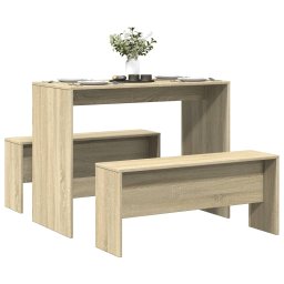 Set masa si banci bucatarie 3piese stejar sonoma lemn prelucrat GartenMobel Dekor