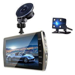 Camera Video Auto DVR Dubla FullHD Techstar® T667 Unghi 170° Display 4", Senzori Miscare si Night Vision