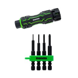 Set extractori ENGINEER pentru suruburi imbus deteriorate, biti 65 mm si maner compact, Fabricat in Japonia DZ-85