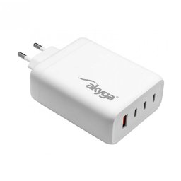 Incarcator priza 3 x USB-C + USB-A PD GaN 5-28V/1.5-5A 140W Alb, Akyga AK-CH-24