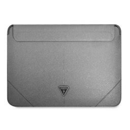 Husa Husa de Protectie Guess Saffiano Triangle Metal Logo Computer Sleeve 13/14", Argintiu
