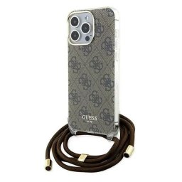 Husa iPhone 15 Pro Max (6.7) hardcase Crossbody Cord 4G Print - Brown