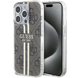 Husa iPhone 15 Pro 6.1" brown hardcase IML 4G Gold Stripe