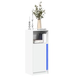Dulap cu LED, alb, 42,5x34x100 cm, lemn prelucrat GartenMobel Dekor