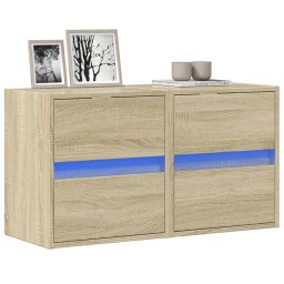 Comoda TV de perete cu LED, 2 buc. stejar sonoma, 41x31x45 cm GartenMobel Dekor