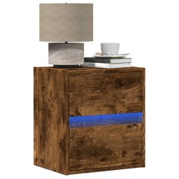 Comoda TV de perete cu lumini LED, stejar fumuriu, 41x31x45 cm GartenMobel Dekor