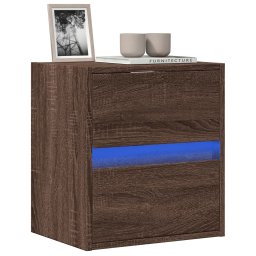 Comoda TV de perete cu lumini LED, stejar maro, 41x31x45 cm GartenMobel Dekor