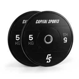 Capital Sports Elongate 2020, discuri, 2 x 5 kg, cauciuc dur, 50,4 mm (FIT13-Elongate5kg)