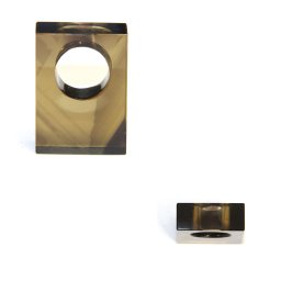 Inele Cuart Fumuriu Cristal Natural - Dreptunghi - Diametru Gaura 44-64 mm - 35x25x10 mm - 1 Buc
