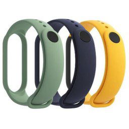 Mi Band 5 - Bratara TPU (set 3 buc.) - Albastru, Galben, Verde menta
