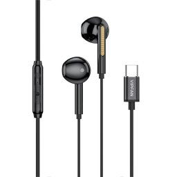 Casti Vipfan M11 wired in-ear headphones, USB-C (black)