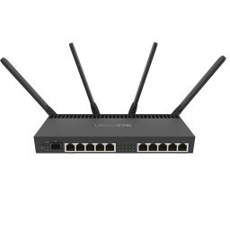 Router 10 x Gigabit, 1 x SFP+ 10Gbps,PoE IN/OUT, RouterOS L5, Wi-Fi, Mikrotik RB4011iGS+5HacQ2HnD-IN