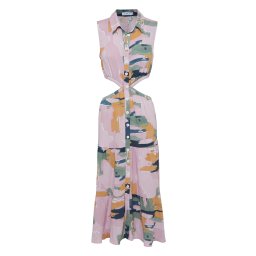 St MRLO Rochie tip bluză 'SIMONA' albastru / galben / verde / roz / alb