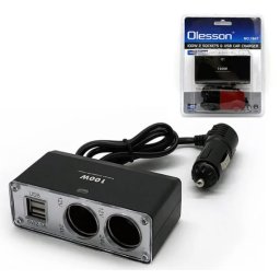 Splitter auto pentru priza 12v cu 2 prize si 2 usb Olesson 1647