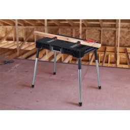 Masa de lucru portabila Jobmade 239985, 435 kg greutate maxima suportata plastic, negru/gri