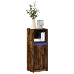 Dulap cu LED, stejar fumuriu, 38x34x100 cm, lemn prelucrat GartenMobel Dekor