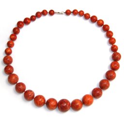 Colier din Coral Rosu Natural Rotund 11-24 x 11-24 mm - Accesorii Metal