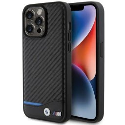 Husa Leather Carbon case for iPhone 15 Pro Max - black