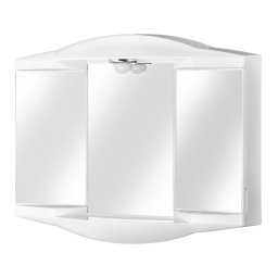 Dulap din plastic cu usi culisante cu oglinzi si lampa integrata, Escalate, 62x52x18 cm, Alb