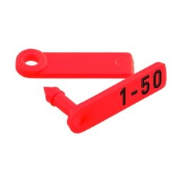 Crotalii pentru miei și iezi, Twintag, roșu, 1-50 :: 1-50