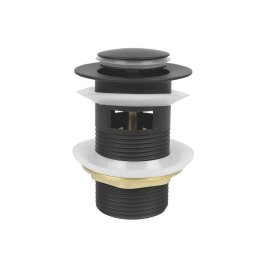 Ventil lavoar cu preaplin, alama, Kuchinox CKK 71R1, negru mat