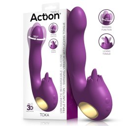 Action Toka Swinging 360 Vibe & Stimulating Licking Tongue Purple
