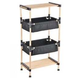 Mobilier interior Raft modular din lemn cu 2 cosuri din material textil RFS-5002, 89 cm