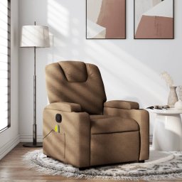 Fotoliu de masaj rabatabil, maro, material textil GartenMobel Dekor