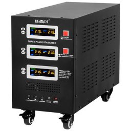 Stabilizator de tensiune cu servomotor, trifazic, 10KVA, Negru
