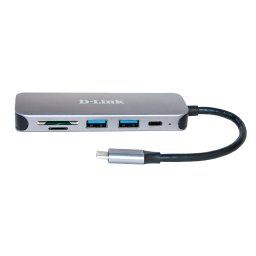 5-in-1 DUB-2325 2x USB 3.2 gen 1 1x USB-C microSD/SD Gri