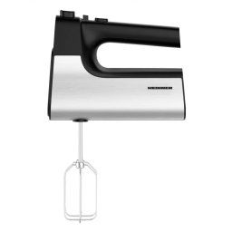 Mixer de mana HEINNER HM-500BKSS, 500W, Viteza variabila si turbo, Argintiu/Negru