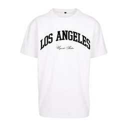 MT Upscale Tricou ' L.A. College' negru / alb