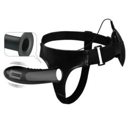 Strap on dildo cu vibratii 18 cm