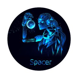 Scaun Gaming Covor pentru scaun gaming SPACER, protectie parchet, cauciuc si material textil, 1200 x 3mm, rotund, CYBORG 46501473 "SPFP-CYBORG-120