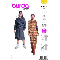 Tipar rochie eleganta pentru femei, cu guler sau funda, in doua variante