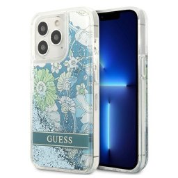 Husa Guess GUHCP13XLFLSN iPhone 13 Pro Max 6.7" green/green hardcase Flower Liquid Glitter