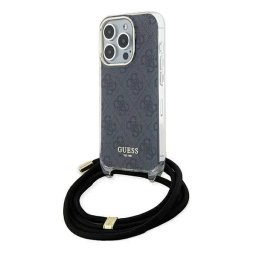 Husa iPhone 15 Pro Max (6.7) hardcase Crossbody Cord 4G Print - Black