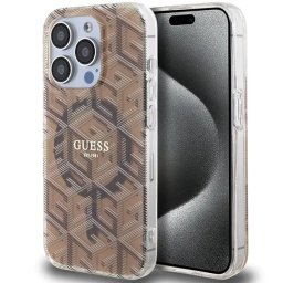 Husa iPhone 15 Pro 6.1" brown hardcase IML GCube MagSafe