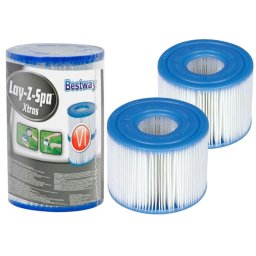 Set 2 filtre Bestway 60311 Lay-Z-Spa, Cartridge VI, diametru 10 cm
