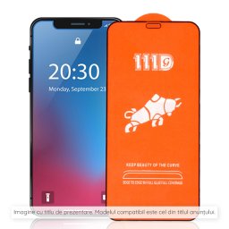 Folie pentru Samsung Galaxy Note 10 Plus - Techsuit 111D Full Cover / Full Glue Glass / 3D Curved Screen - Black