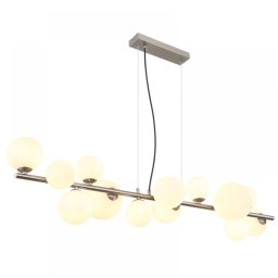 Suspensie globuri Riha 56140-13H, 13x3,5W G9 LED, L:120 cm, nichel, alb