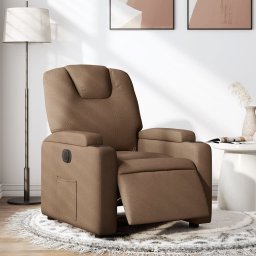 Fotoliu rabatabil electric, maro, material textil GartenMobel Dekor